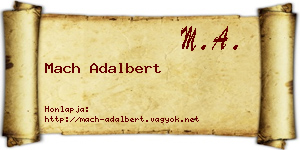 Mach Adalbert névjegykártya